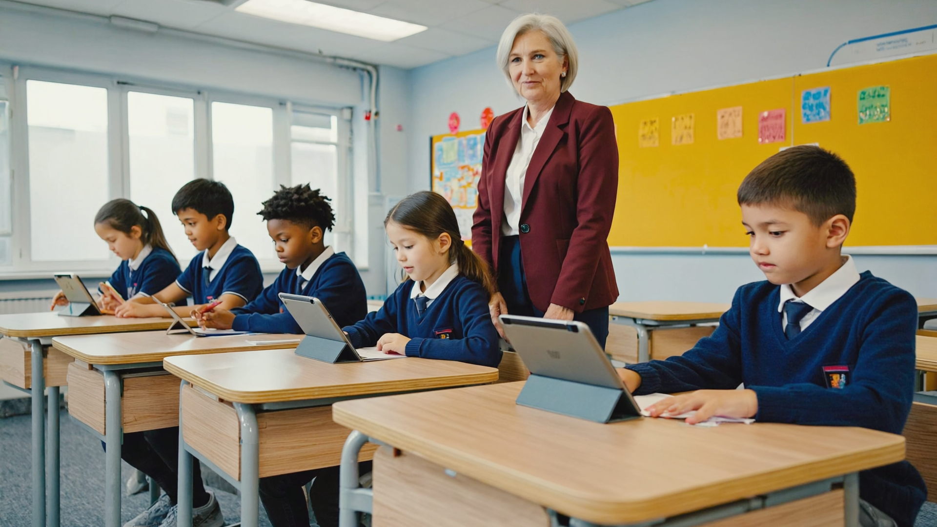 Children using digital tools with instant feedback in a classroom setting